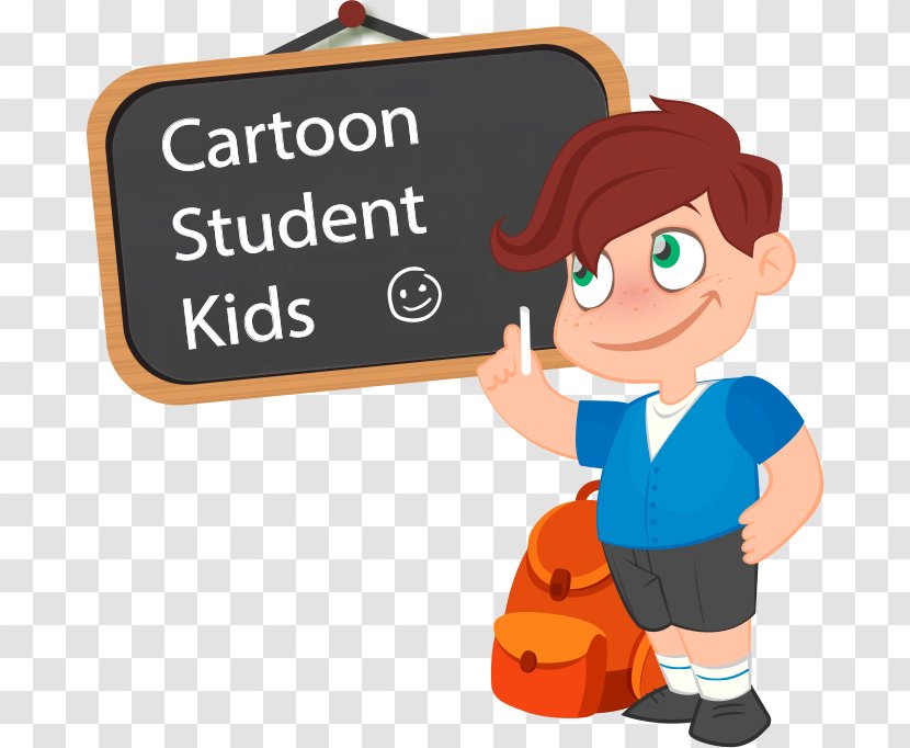 Student Child School Education - Thumb - Vector Cartoon With Blackboard Transparent PNG