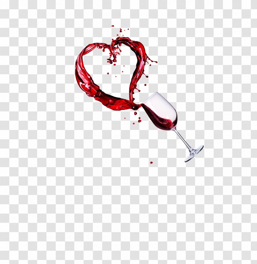 Red Wine Merlot Must Heart - Watercolor - Creative Transparent PNG