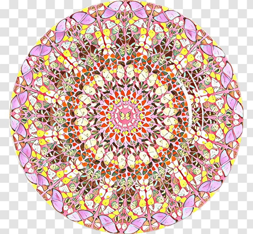 Pink Pattern Kaleidoscope Circle Tableware Transparent PNG