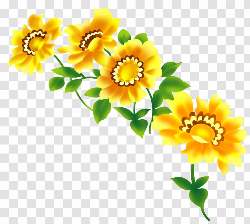 Morning Happiness Greeting Smile Hope - Painted Sunflowers Transparent PNG
