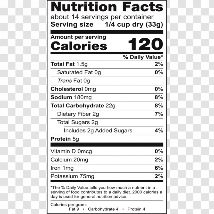 Breakfast Cereal Muffin Nutrition Facts Label Flour - Glutenfree Diet Transparent PNG