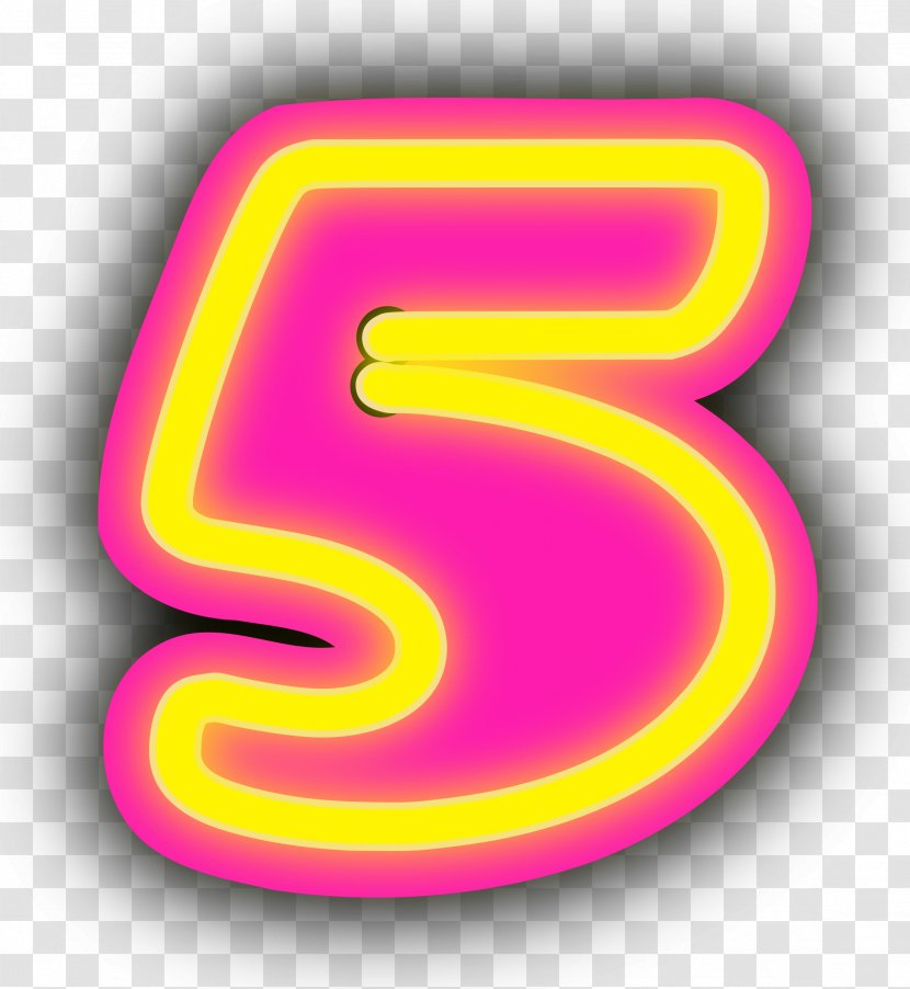 Number Numeral System Clip Art - Neon - Text Transparent PNG