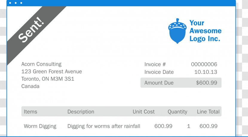 Invoice FreshBooks Business Accounting Service - Screenshot - Small Freshness Transparent PNG