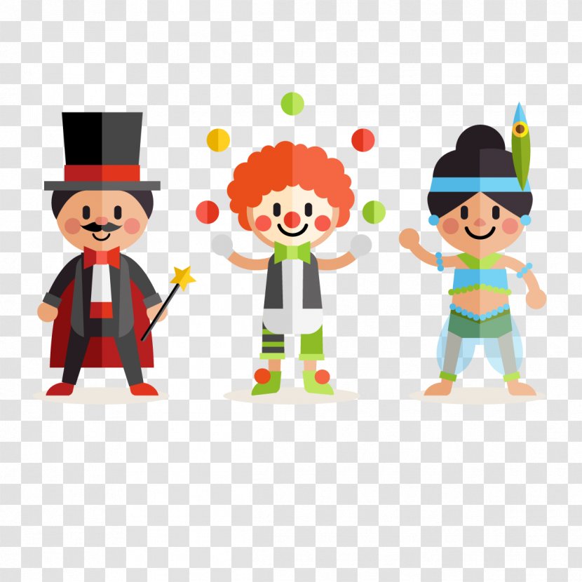 Performance Circus Clown Character - Material - Vector Performers Transparent PNG