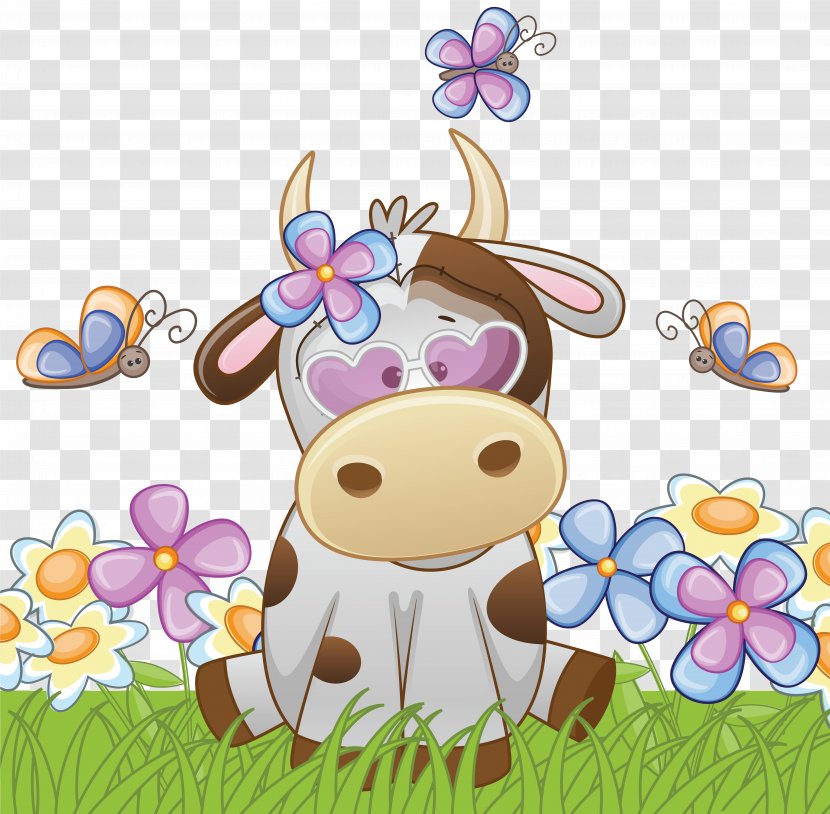 Cattle Drawing Painting Cow Calf - Vector Transparent PNG