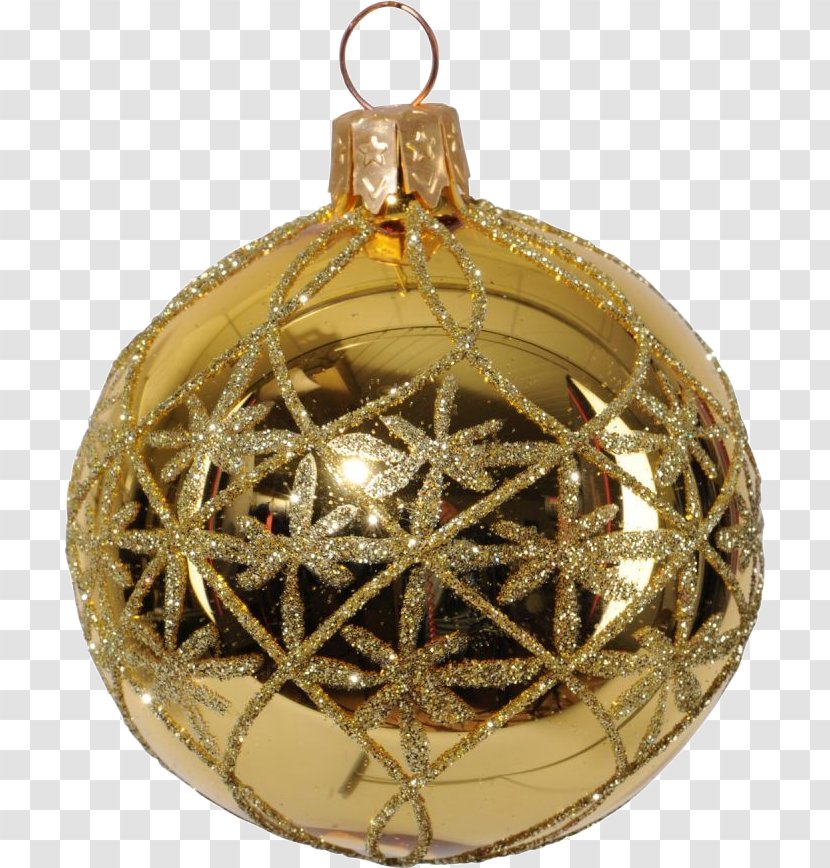 Christmas Ornament Eve New Year Bombka - Brass Transparent PNG