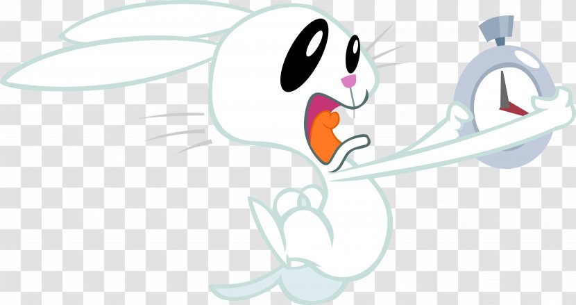 White Rabbit Angel Bunny Running - Flower - Cartoon Comics Transparent PNG