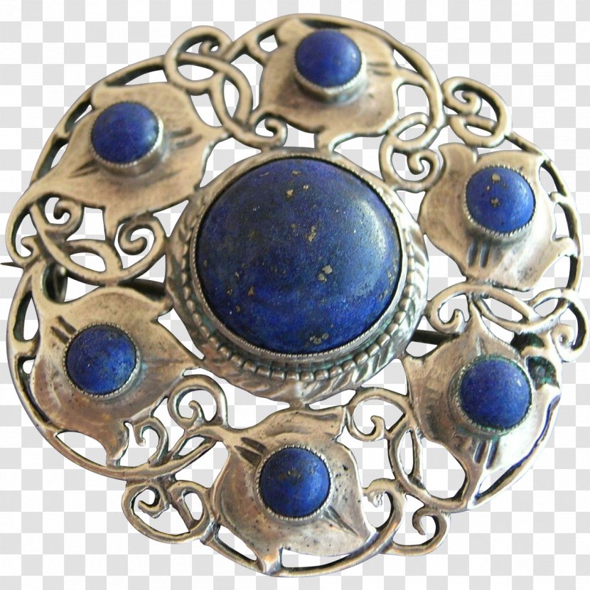 Brooch Jewellery Art Nouveau Sapphire Silver Transparent PNG