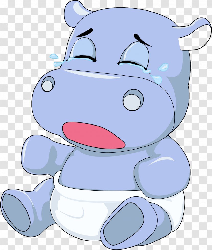 Hippopotamus Crying Clip Art - Silhouette - Hippo Transparent PNG