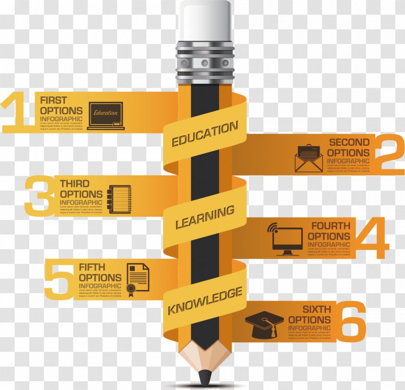 Pencil Infographic Education - Diagram - Business Infographics Vector Material Transparent PNG
