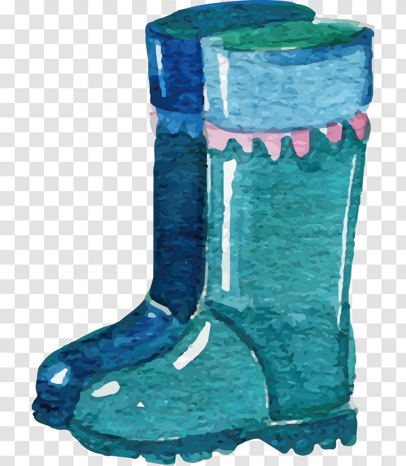 Snow Boot Wellington Blue - Rain Boots Transparent PNG