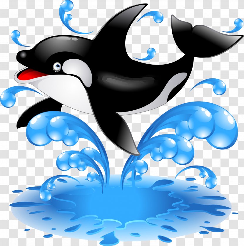 Baby Orca Killer Whale Dolphin Clip Art - Flower Transparent PNG