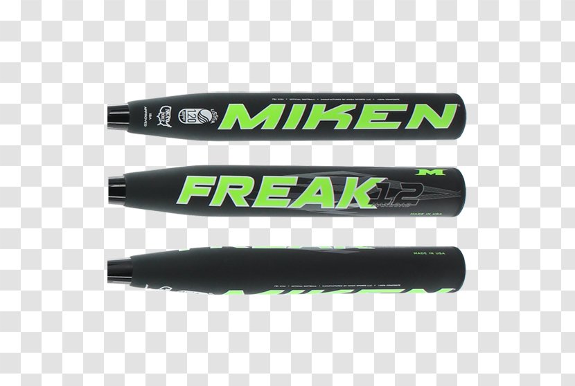 2016 Miken Freak Black 12 Maxload USSSA Slow Pitch Softball Bat: FB12MU United States Specialty Sports Association BAT-M Green - Slpw Bat Outline Transparent PNG