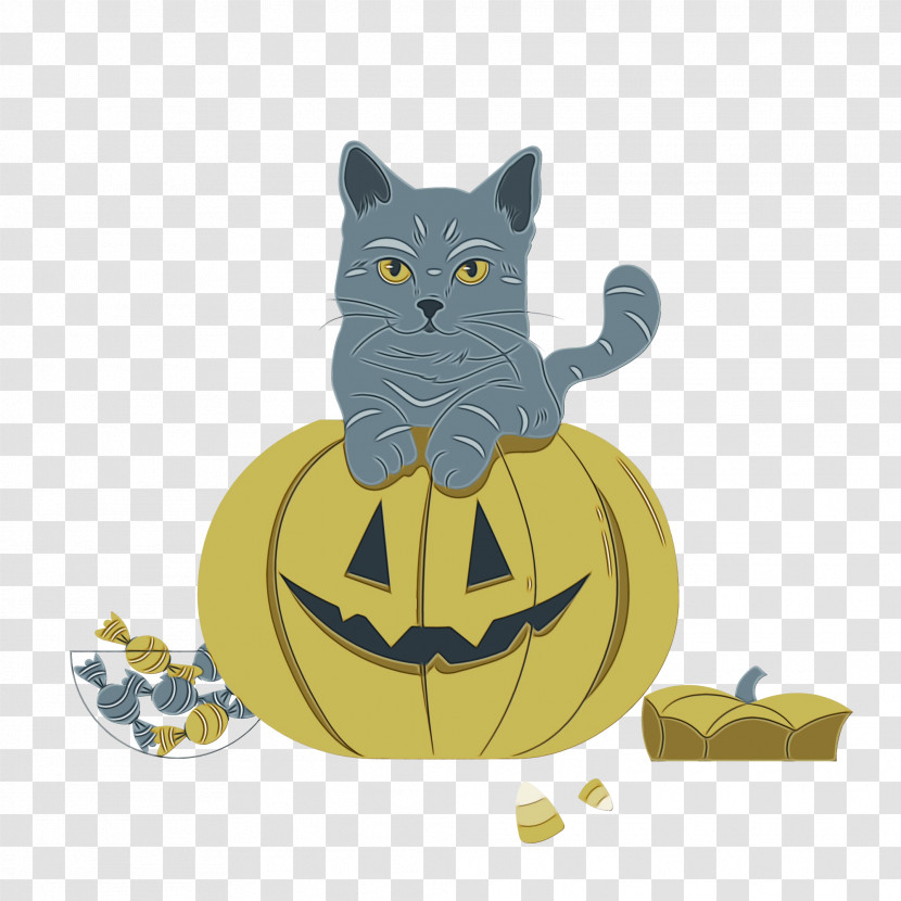 Cat Whiskers Cat-like Yellow Cartoon Transparent PNG