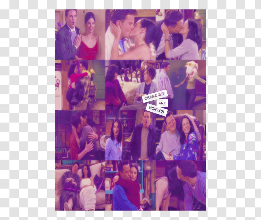 Chandler Bing Pink M Collage Monica - Cartoon - Joey Tribbiani And Transparent PNG