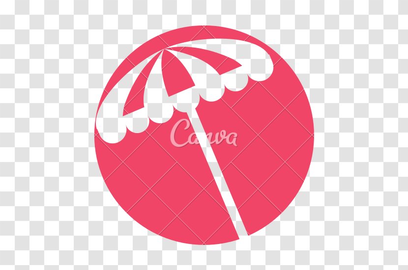 Canva Circle Font - Red - Beach Umbrella Transparent PNG