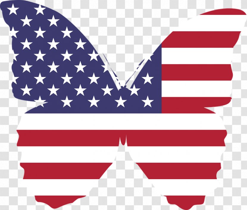 Flag Of The United States Butterfly Clip Art - America Transparent PNG