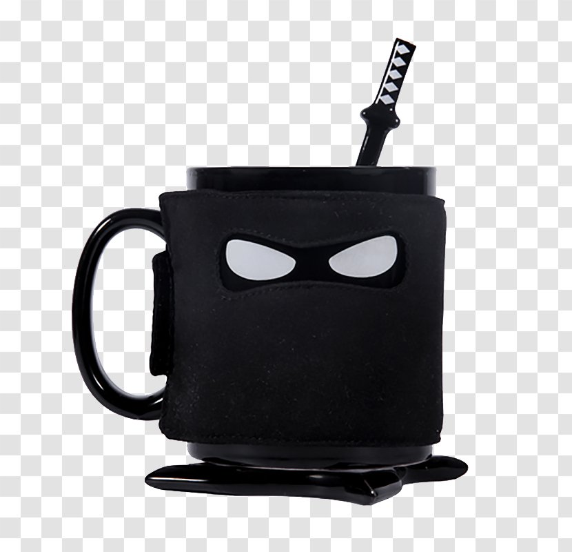Tea Coffee Mug Ceramic Ninja - Microwave Oven - Black Transparent PNG