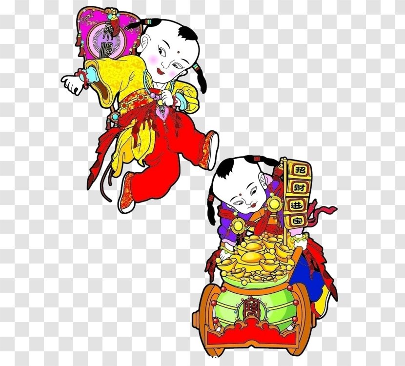 China Chinese New Year Fu Clip Art - Festive Fuwa Lucky Boy Transparent PNG