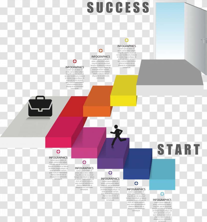 Infographic Stairs Illustration - Floor - Ladder Chart Transparent PNG
