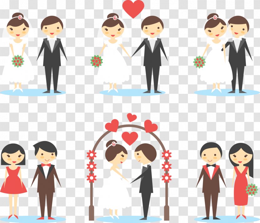 Marriage Couple Wedding Bridegroom - Cartoon Transparent PNG