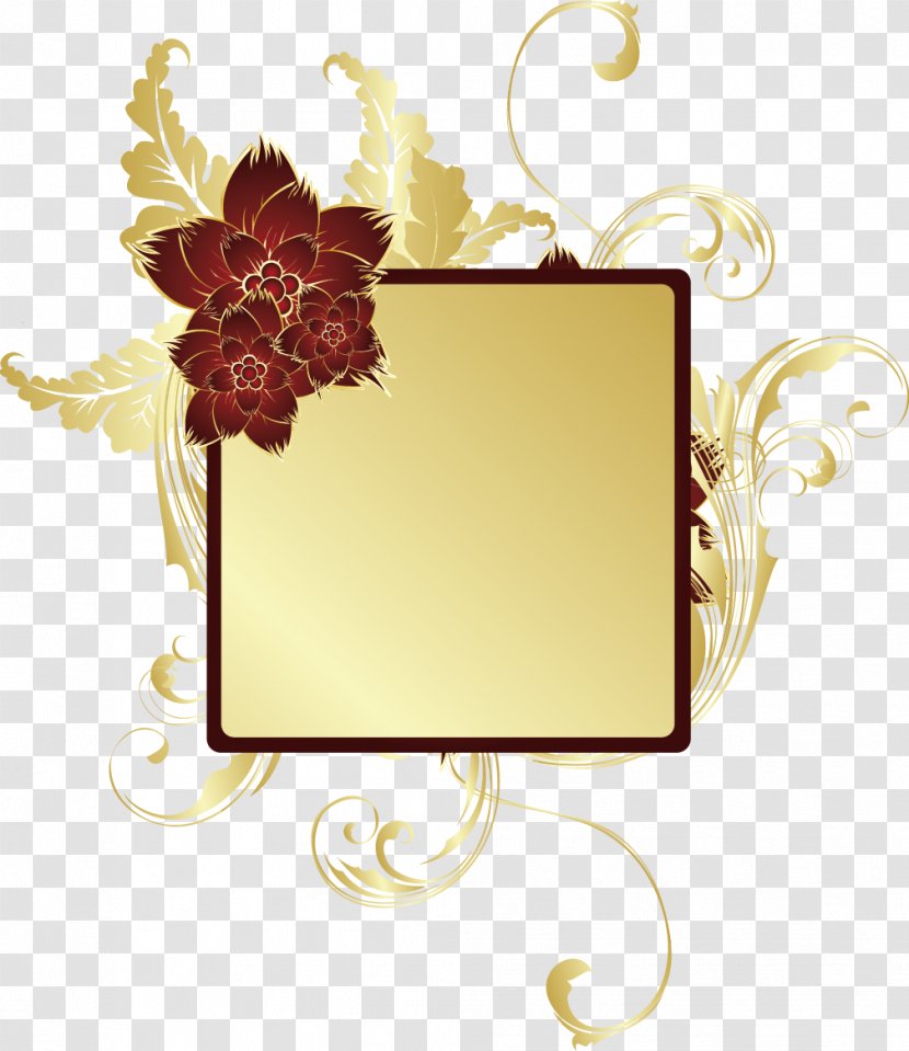 Icon - Yellow - European And American Gold Lace Pattern Transparent PNG