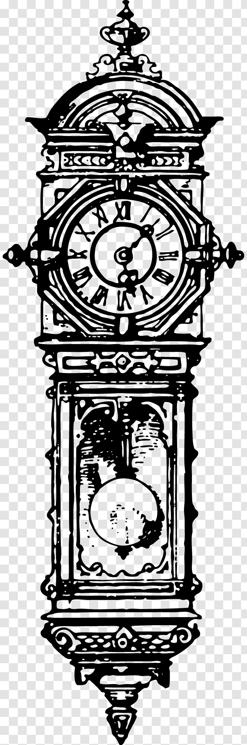 Pendulum Clock Longcase Clip Art - Structure - European-style Hand-painted Big Ben Transparent PNG