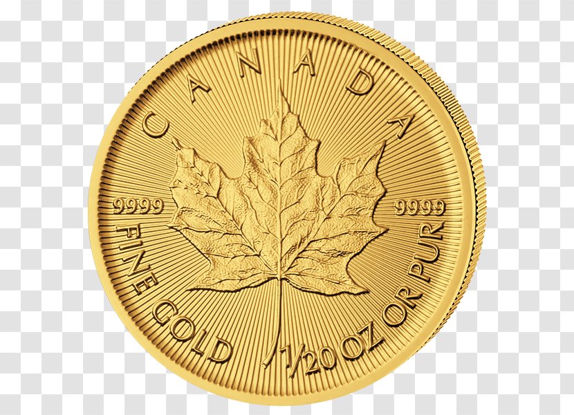Canadian Gold Maple Leaf Coin Silver - Royal Mint Transparent PNG