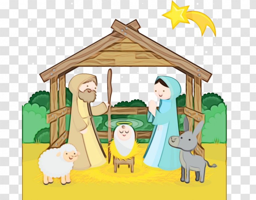 Christmas Nativity - Depiction Of Jesus - Shed Interior Design Transparent PNG