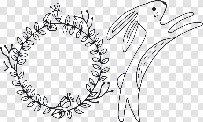 Rabbit Illustration - Heart - Garlands Bunny Transparent PNG