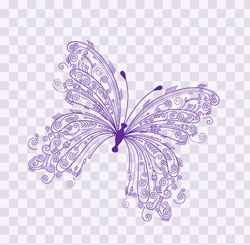 Adobe Illustrator Download Clip Art - Motif - Purple Butterfly Transparent PNG