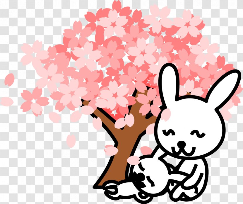 Cherry Blossom Clip Art - Tree - Trees Rabbit Vector Transparent PNG