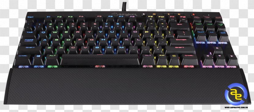 Computer Keyboard Corsair Gaming K65 LUX RGB Compact Mechanical Anglais UK Keypad Color Model - Electronic Device Transparent PNG
