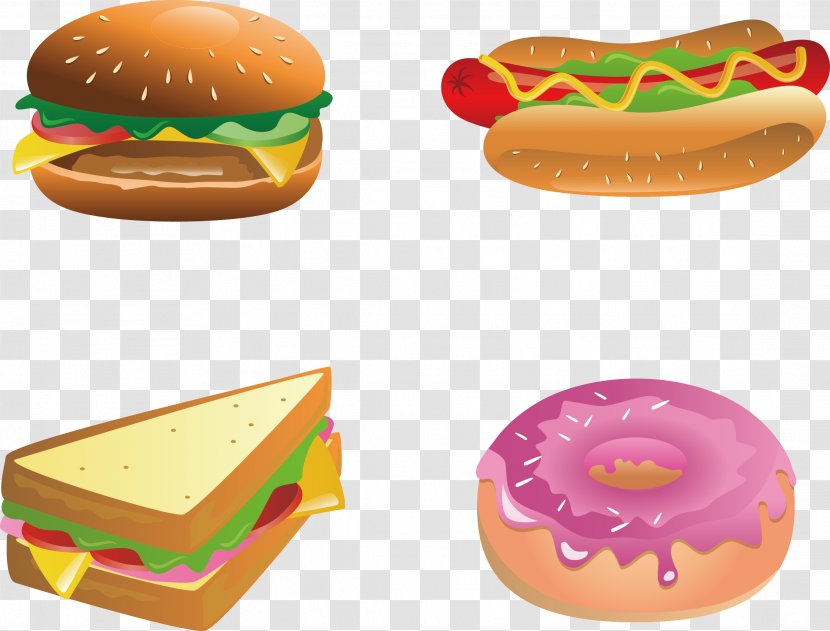 Hamburger Toast Ice Cream French Fries Coffee - Bread Transparent PNG