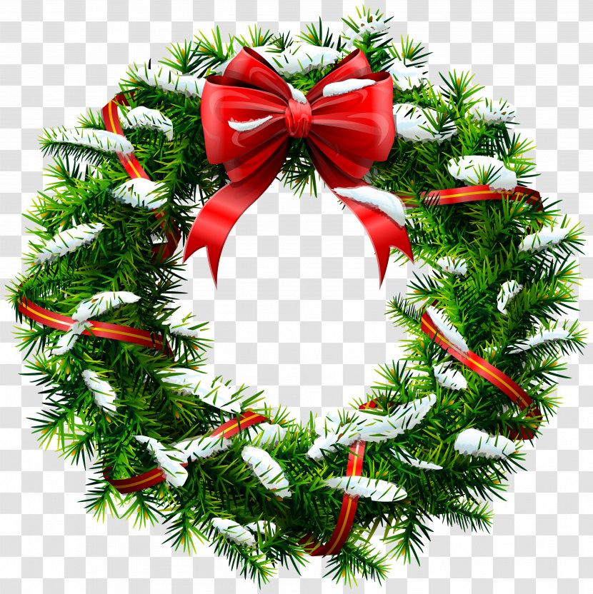 Wreath Christmas Garland Clip Art - Card - With Snow Transparent PNG