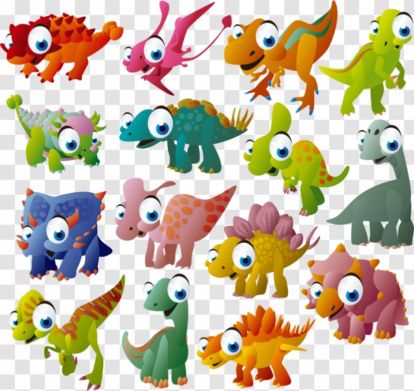 Tyrannosaurus Stegosaurus Dinosaur Cartoon - Organism - Animal Park Transparent PNG