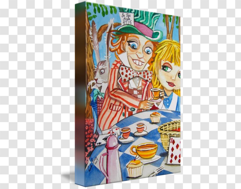 Alice's Adventures In Wonderland Mad Hatter Alice Tea Party - Canvas Transparent PNG