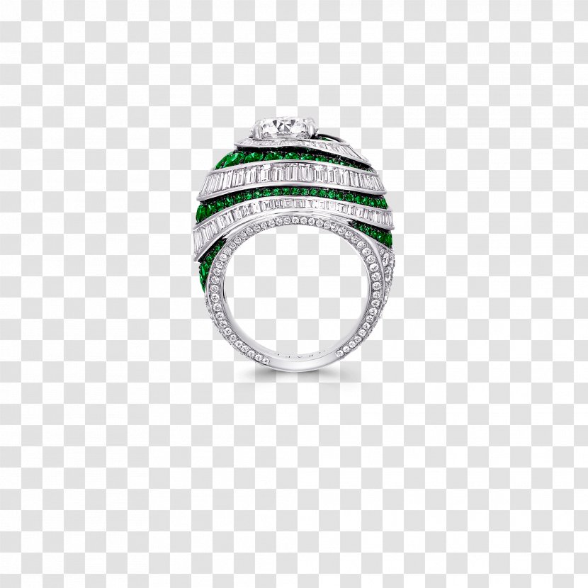 Earring Emerald Baguette Graff Diamonds - Brilliant - Ring Transparent PNG