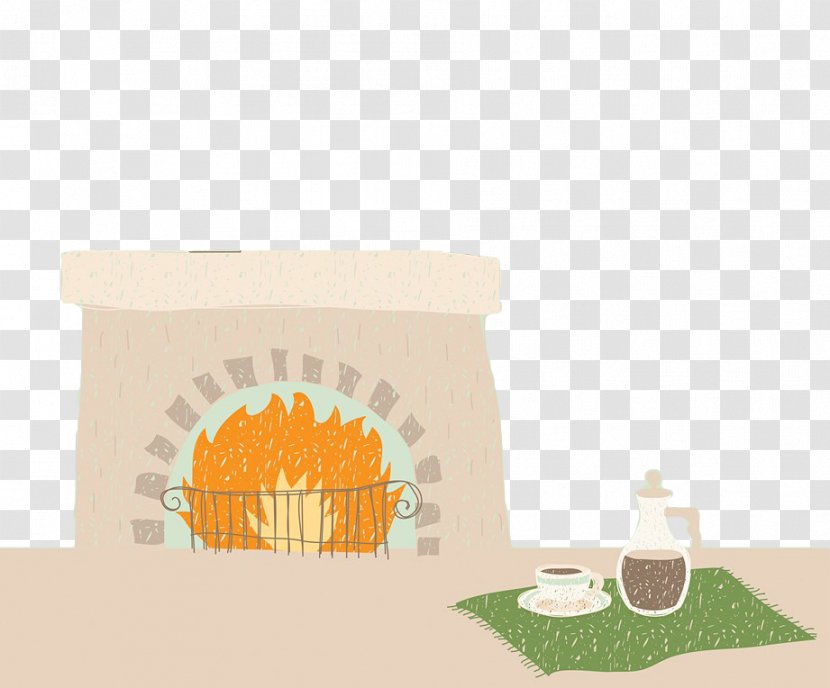 Fireplace Drawing Hearth Illustration - Yellow - Hand Painted Transparent PNG
