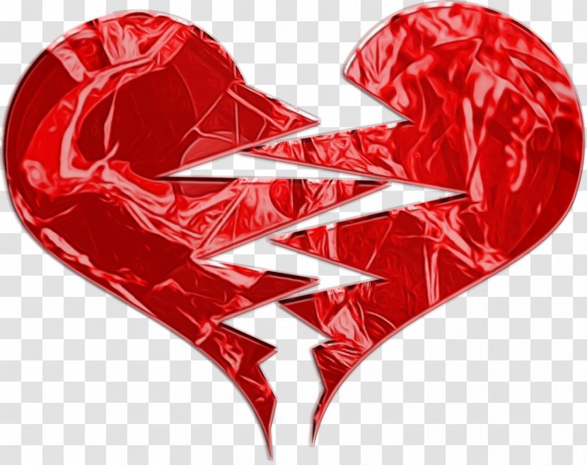 Red Heart Love Anthurium - Wet Ink - Carmine Transparent PNG