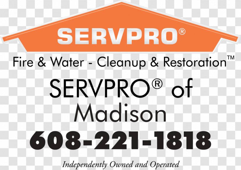 Servpro Of Madison Organization Document Logo - Orange - Signage Transparent PNG