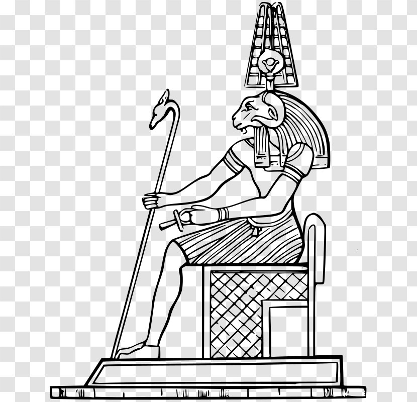 Ancient Egyptian Deities Amun Deity Religion - Line Art - Gods Transparent PNG