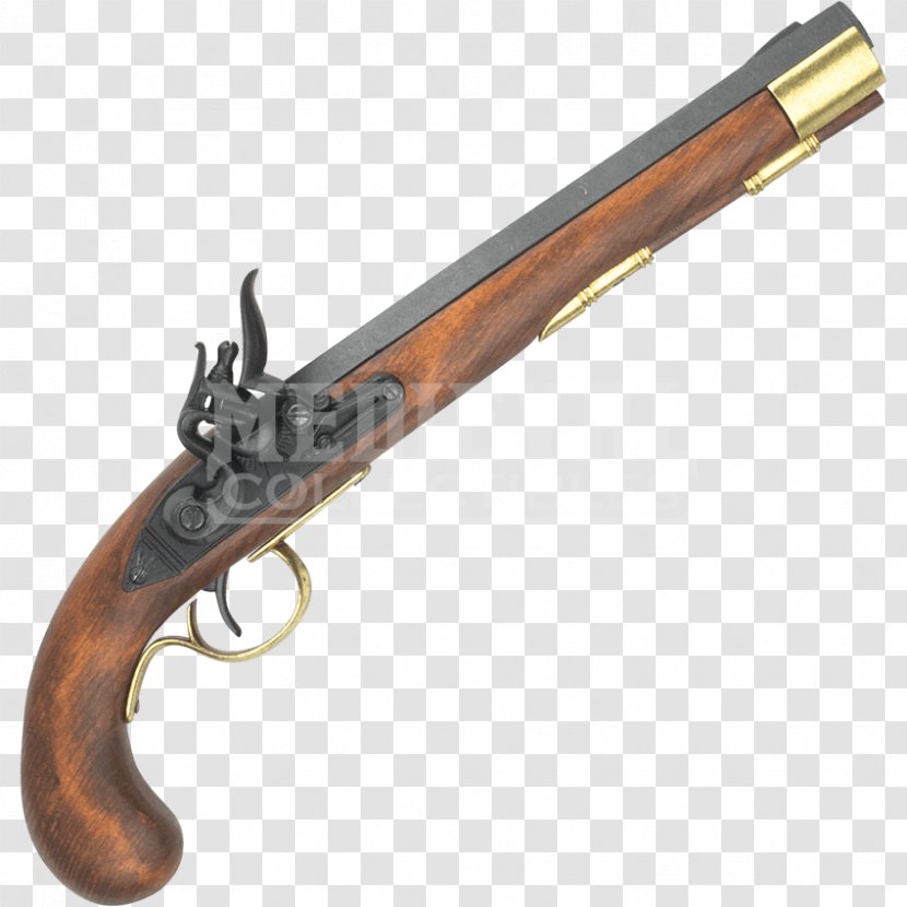American Revolutionary War United States Flintlock Weapon - Silhouette - Black Pistol Transparent PNG