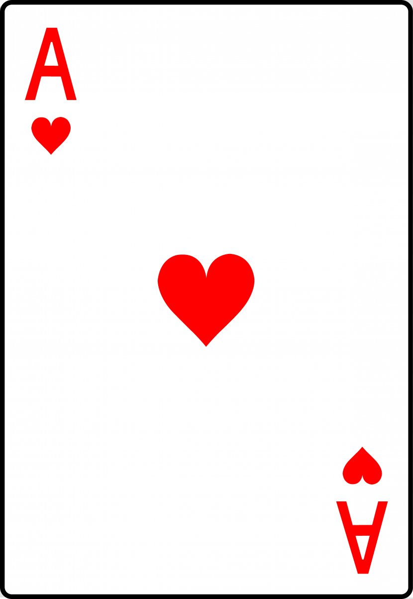 Playing Card Ace Of Hearts One-card Suit - Watercolor - Heart Cards Transparent PNG