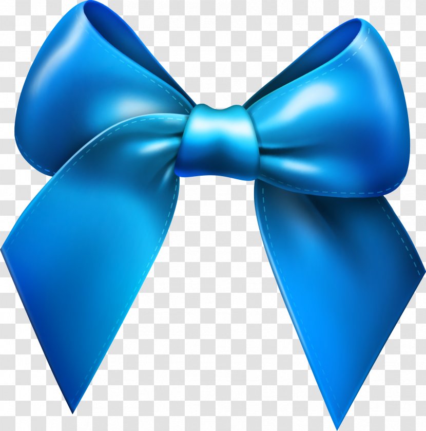 Ribbon Clip Art - Neck - Blue Cartoon Bow Tie Transparent PNG