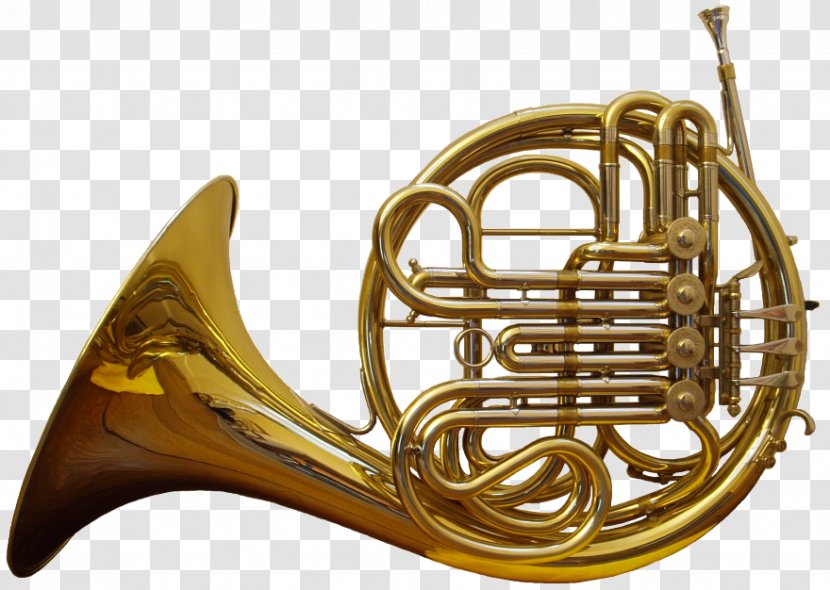 French Horns Musical Instruments Brass Baritone Horn - Cartoon - Trumpet And Saxophone Transparent PNG