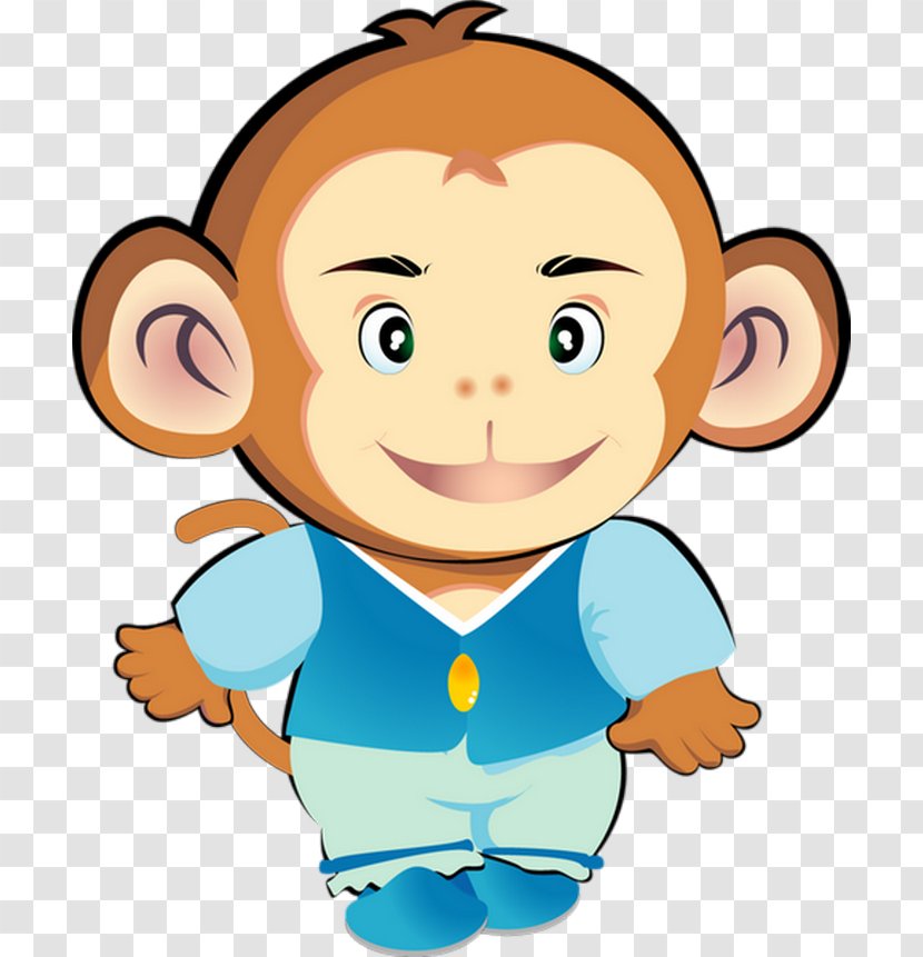 Monkey Cartoon - Chinese Zodiac - Toddler Smile Transparent PNG
