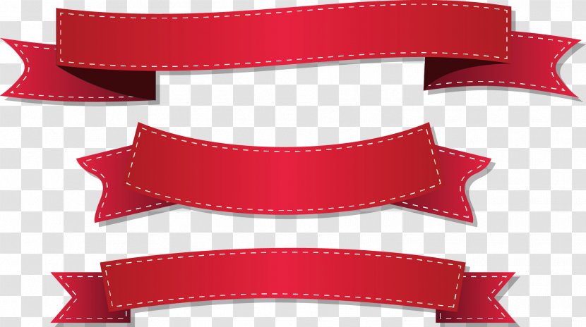 Ribbon Stock Illustration - Red Vector Transparent PNG
