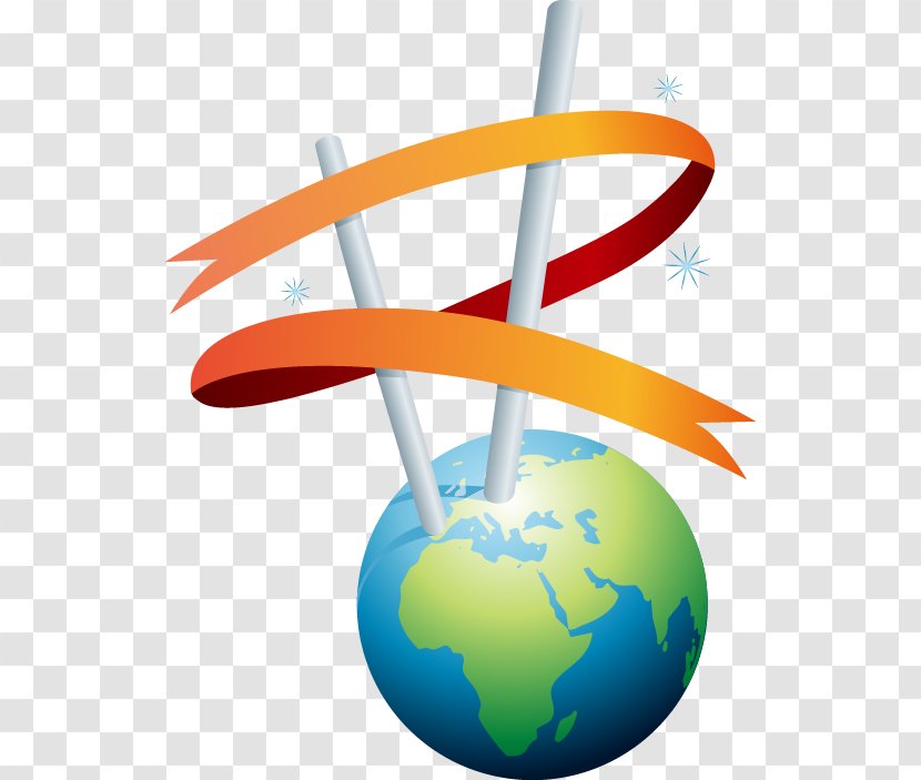 Earth - Globe - Yellow Ribbon Pattern Transparent PNG