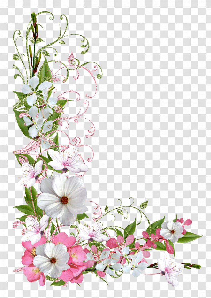 Border Flowers Clip Art - Floral Design - Pastel Transparent PNG